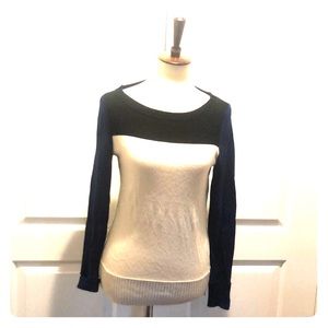 Loft black, white and blue sweater